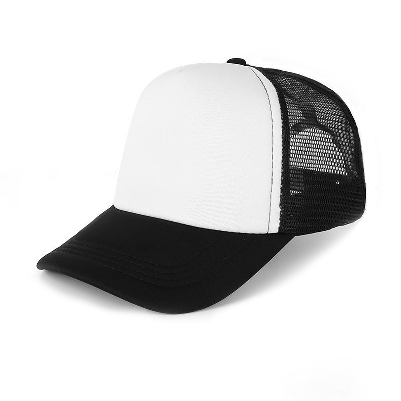 advertising hat customized logo embroidery baseball peaked cap sponge two-color foreign trucker hat customized sponge mesh cap Item Picture