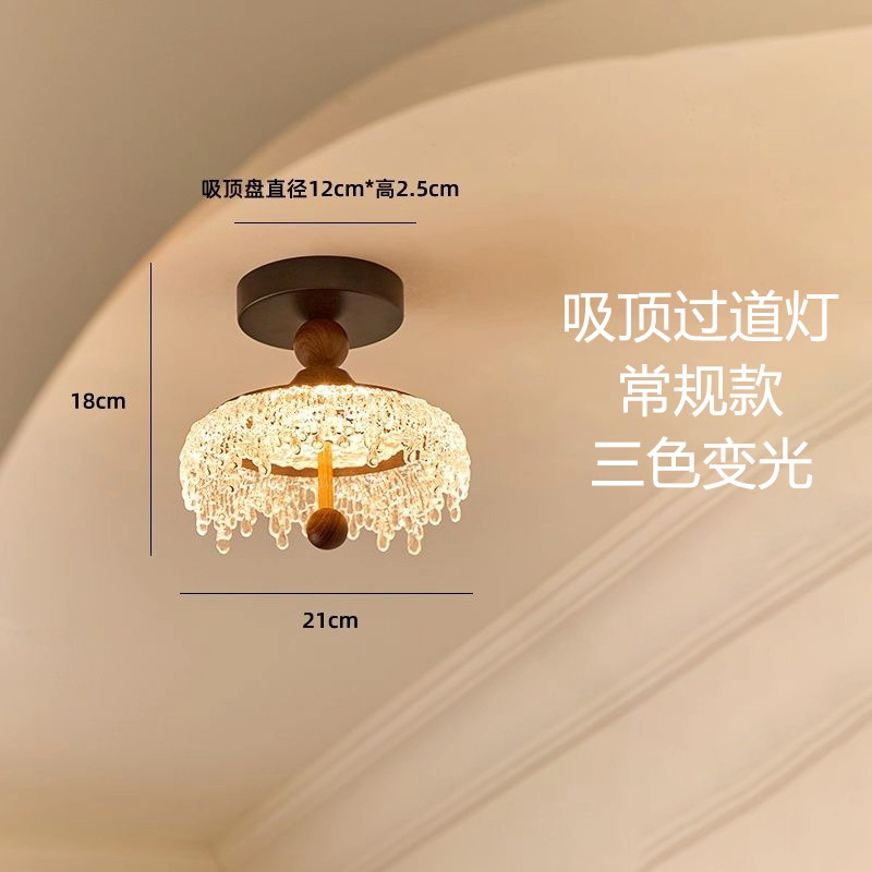 french style retro walnut restaurant ideas iceberg water drop advanced atmosphere bedside chandelier cross-border Application Scenario