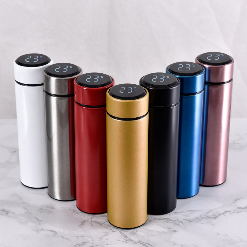 304 business stainless steel temperature display temperature control smart insulation cup wholesale temperature measuring straight cup gift cup Specification drawing