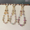 affordable luxury style original beaded popcorn crystal beads mobile phone charm alloy butterfly high sense gold beads key chain Application Scenario