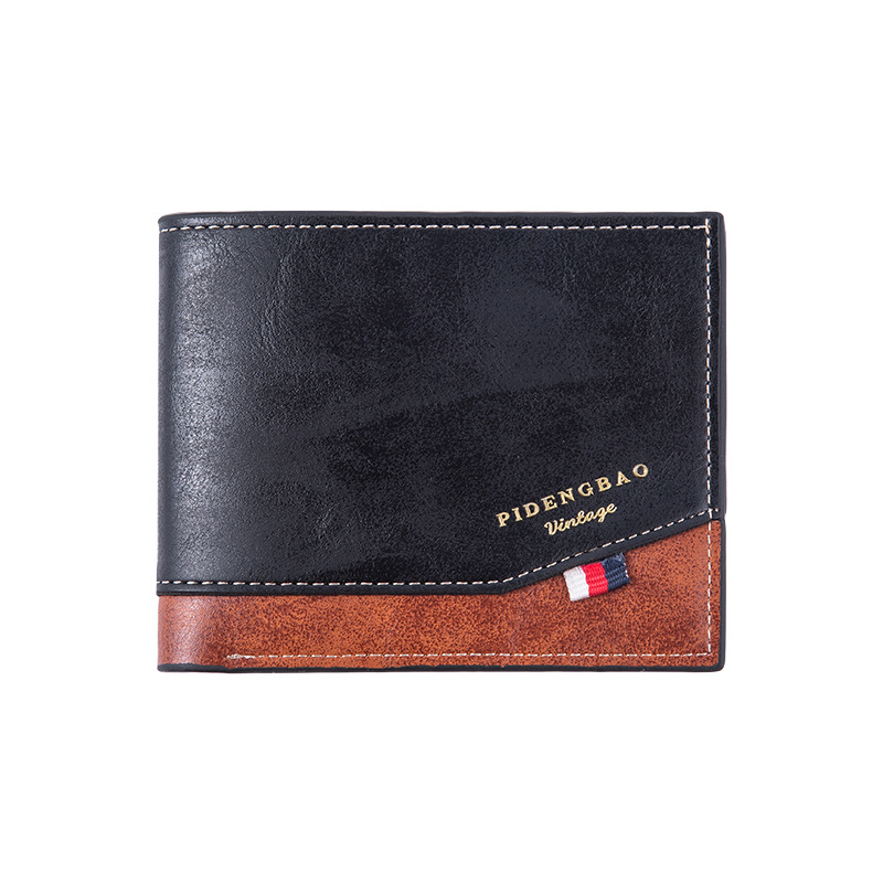 cross-border new men's wallet two fold thin retro fashion wallet pu leather clip dollar handbag wholesale wallet full figure