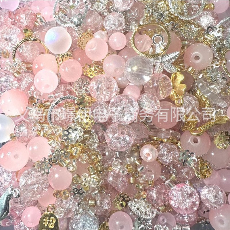 6.8.10mm beads diy accessories mixed handmade beaded bracelet mobile phone charm pendants accessories weigh by half kilogram details Picture