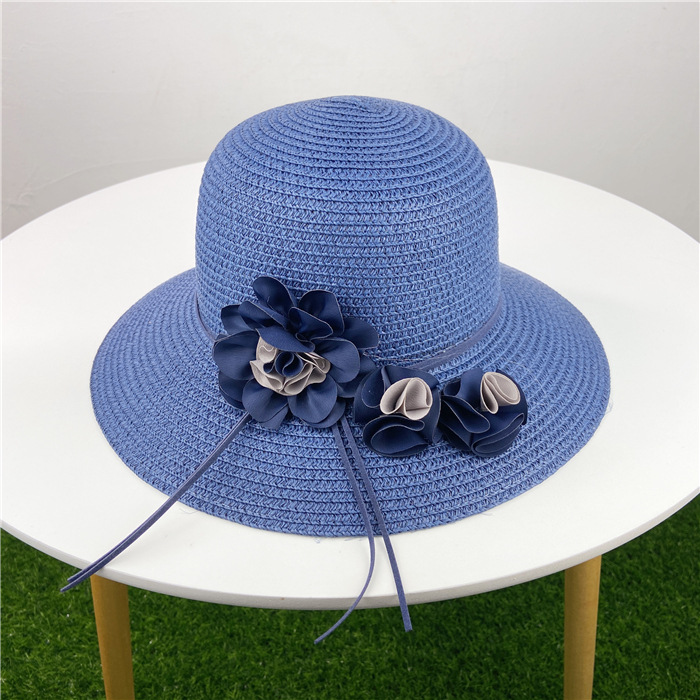 hat women's summer korean style sun hat sweet flowers bucket hat travel sun-proof beach hat foldable straw hat Application Scenario