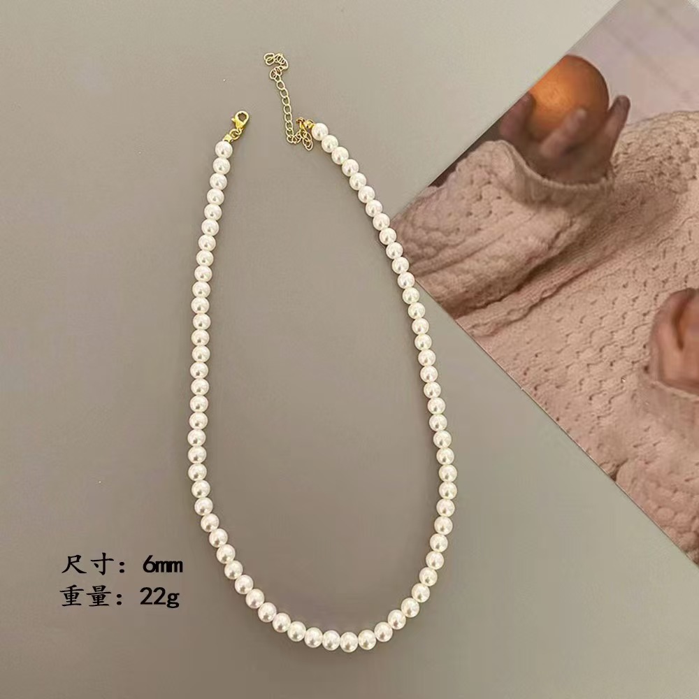 retro fashion pearl necklace for women korean style normcore simple temperamental all-match pearl necklace clavicle chain for women Application Scenario