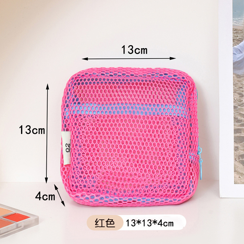 dopamine mesh square bag new portable storage bag mesh small cosmetic bag lipstick portable small square bag Item Picture
