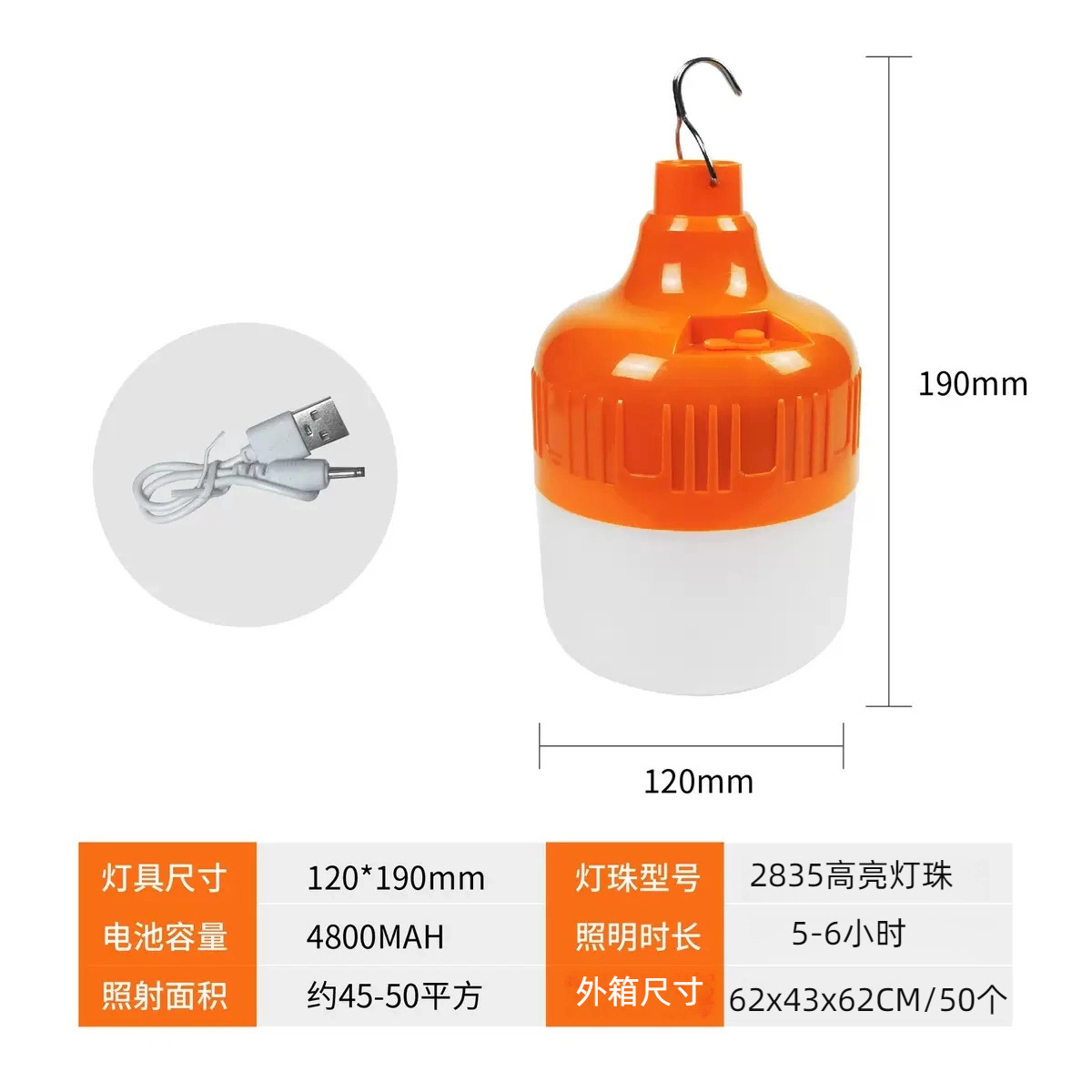 cross-border led bulb supermarket lighting emergency light rechargeable nordic camping stall light usb hanging light factory direct sales Item Picture