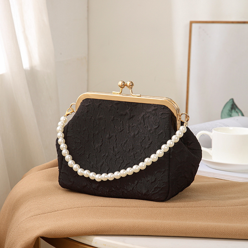 women's bag 2025 pleated shell bag new women's bag crossbody bag mobile phone bag beaded handbag mini coin purse Item Picture