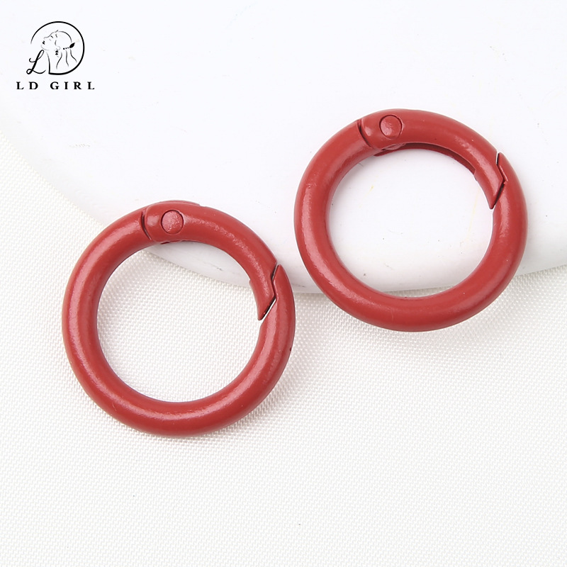 25mm color paint round spring fastener keychain diy ornament accessories spring coil book ring connection circlip Specification drawing