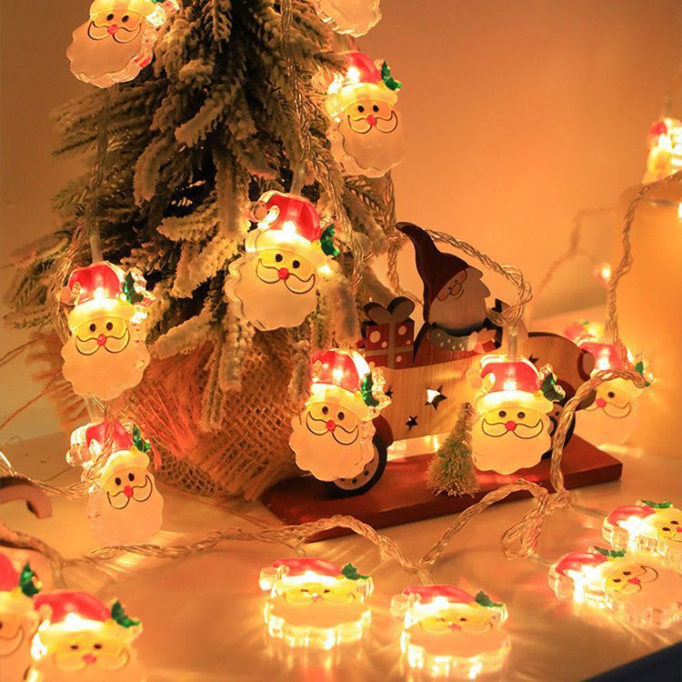 led lighting chain painted christmas string light lighting chain snowflake christmas tree decorative lamp lighting chain string christmas ambience light exclusive for cross-border full figure