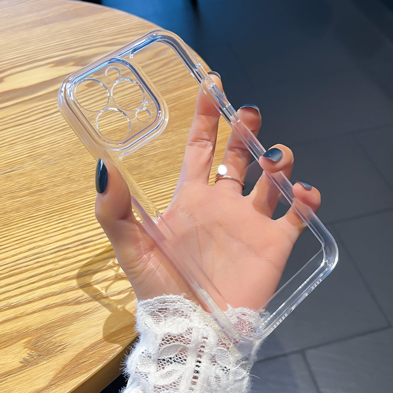 applicable to apple 15promax phone case new iphone17 space shell transparent 14 silicone 16 drop-resistant soft shell full figure