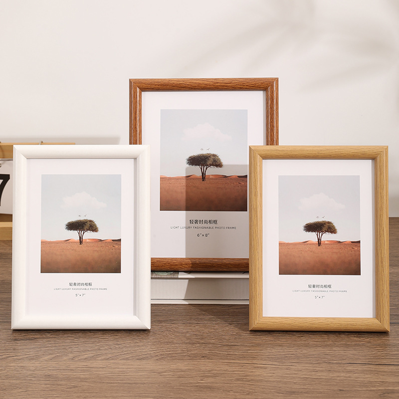photo frame 6-inch photo frame wholesale empty frame table decoration advanced sense 10-inch a4 creative simple arc wooden puzzle picture frame details Picture