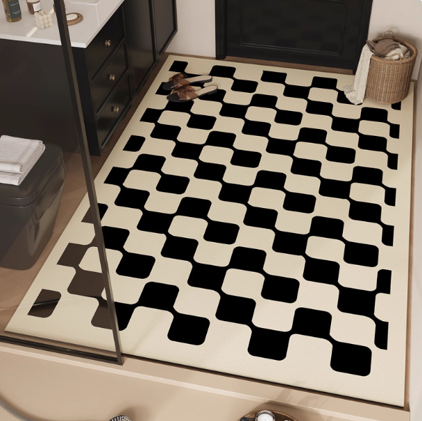 bathroom absorbent floor mat large size bathroom entrance full non-slip floor mat toilet sink diatom ooze carpet Item Picture