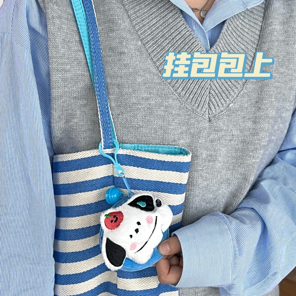 new creative cute plush doll coin purse multifunctional coin earphone lipstick storage bag keychain ornaments Specification drawing