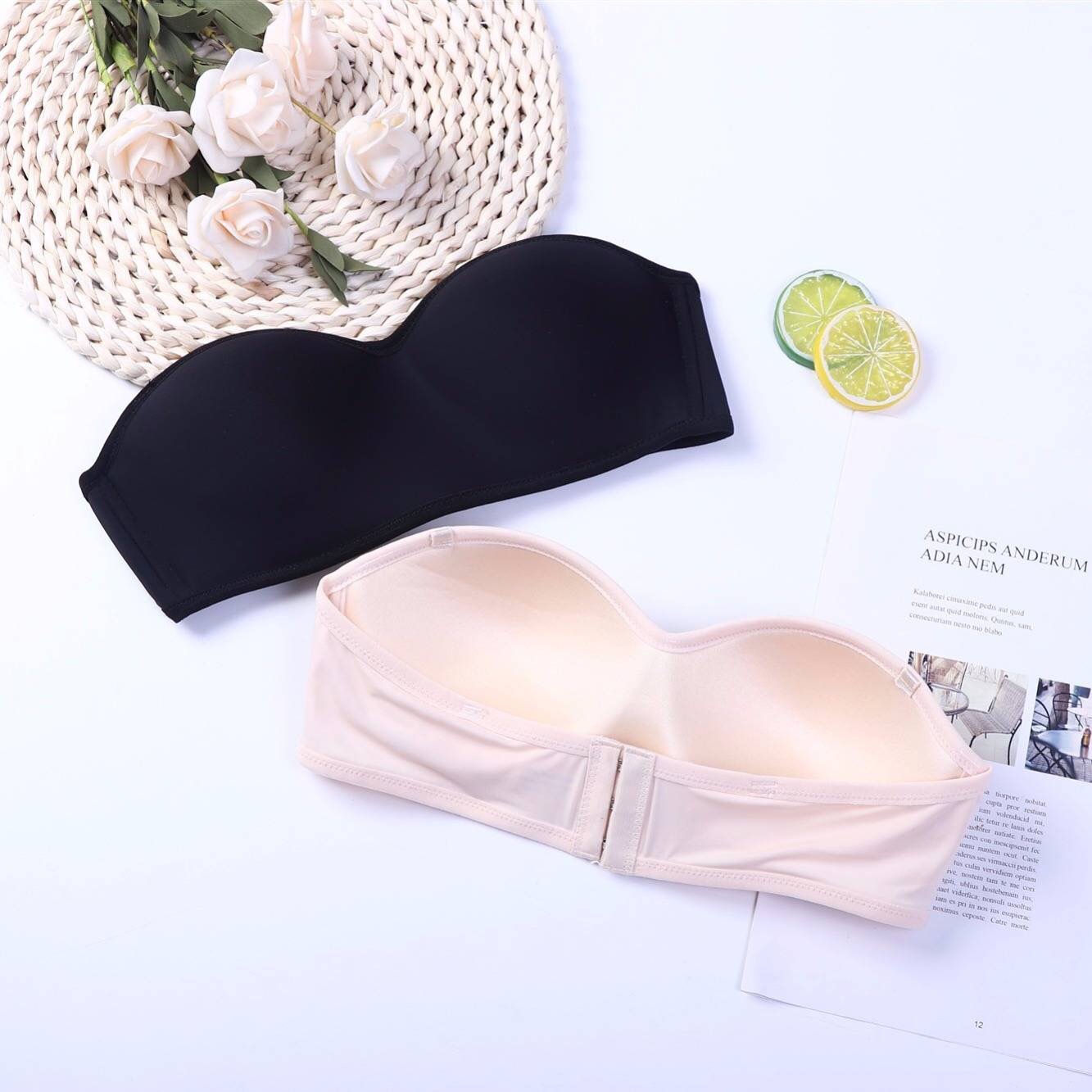 japanese and korean sexy minimalist girl's underwear 3d invisible underwear wireless strapless tube top push up bra Application Scenario