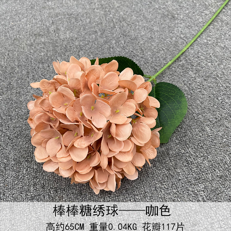 2025 new product recommendation single lollipop hydrangea wedding hall hotel home decoration props flower arrangement design soft decoration Specification drawing