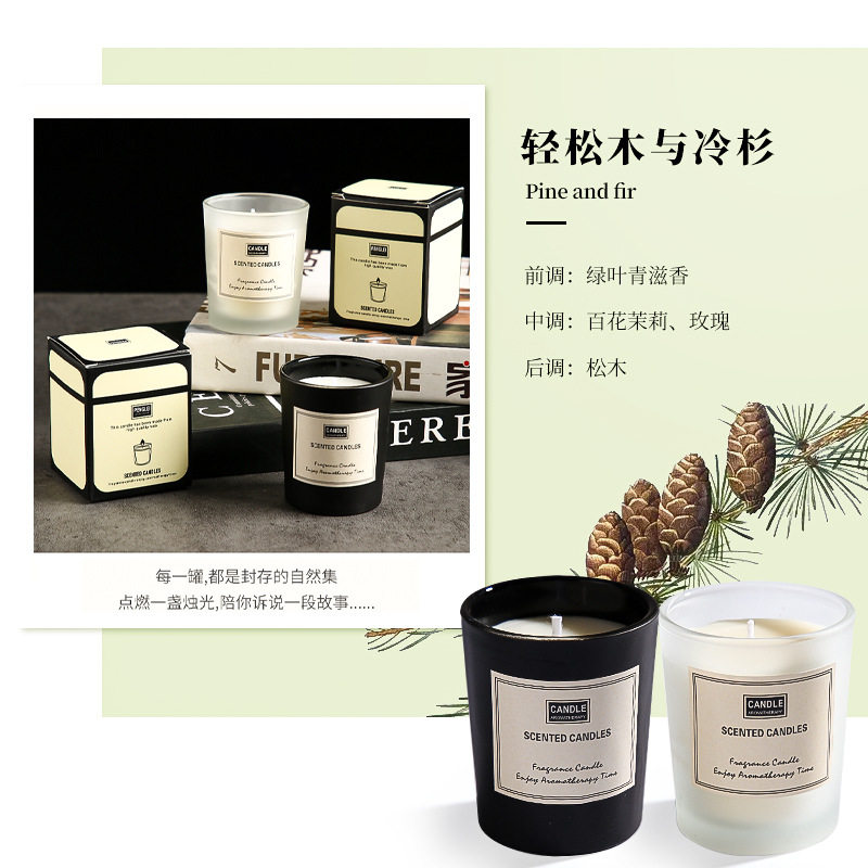 glass soy wax candle hand gift essential oil creative home smoke-free aromatherapy decoration atmosphere Specification drawing