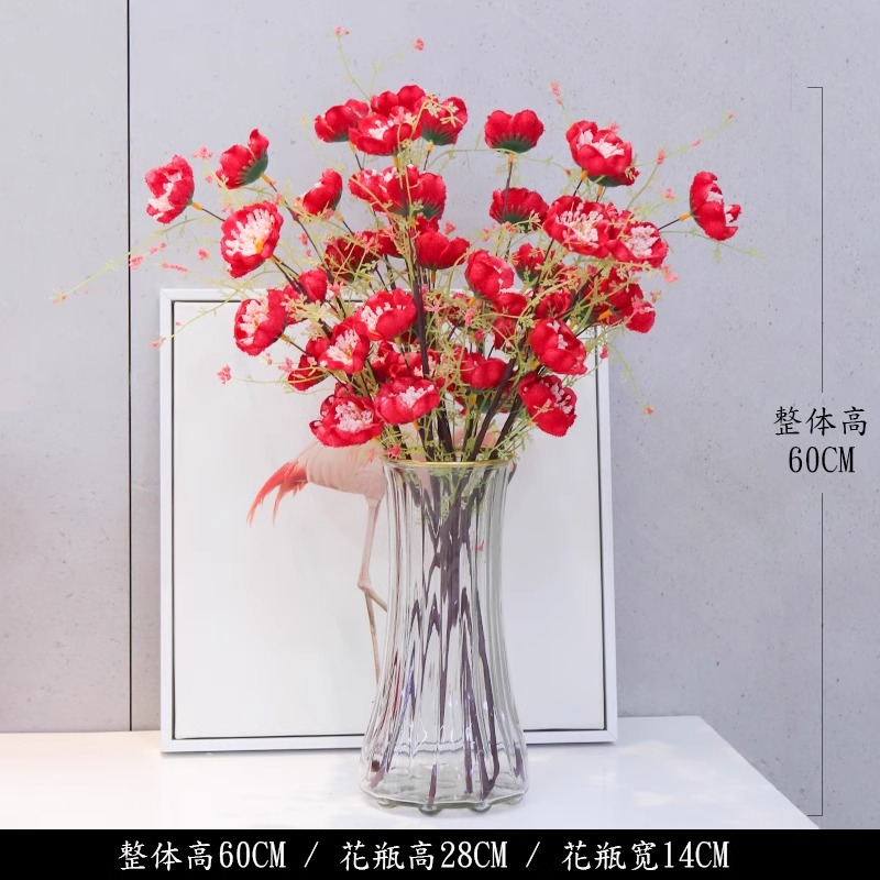 light luxury high-end artificial flower decoration azalea fake flower living room dining table bionic bouquet decoration flower arrangement home decoration Specification drawing