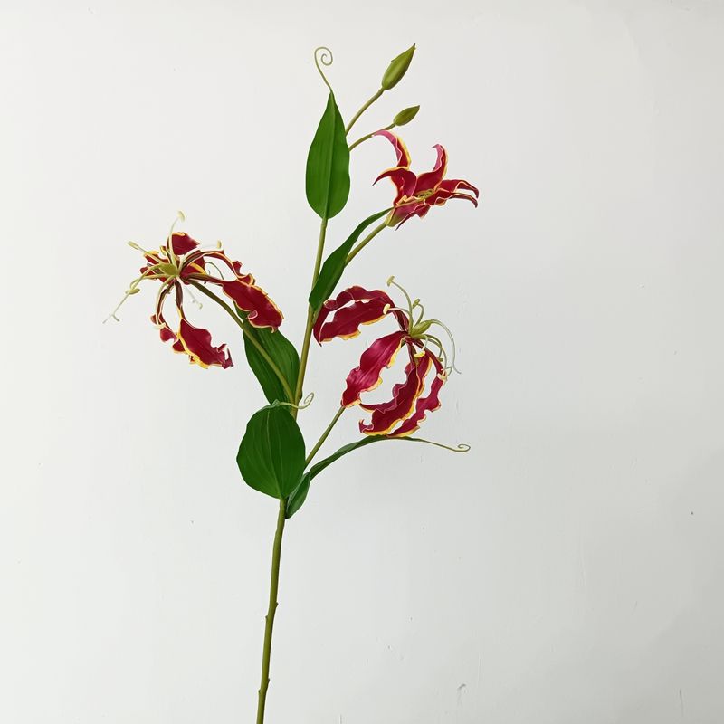 jialan artificial flower feel flame lily home desktop decorative floral artist flower arrangement photography props window chen Item Picture