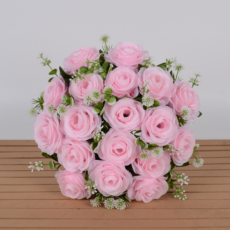cross-border hot selling artificial flower fake rose flower bride holding juanhua home decoration wedding dress decoration plastic flowers Application Scenario