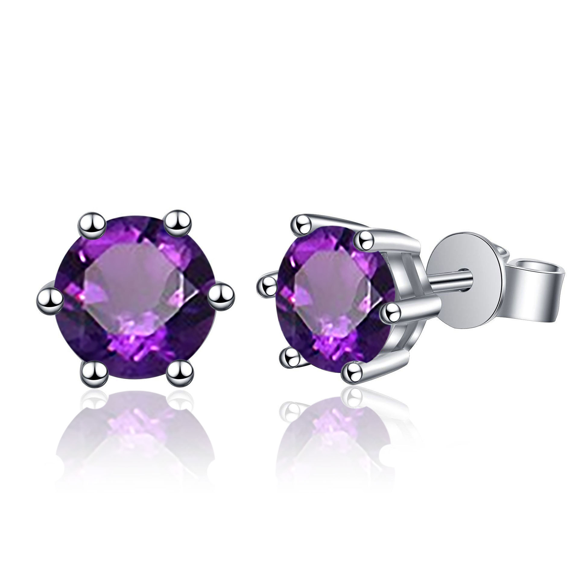 cross-border hot moissanite fashion elegant style classic six-claw stud earrings for women 925 sterling silver gold plated ear rings wholesale full figure