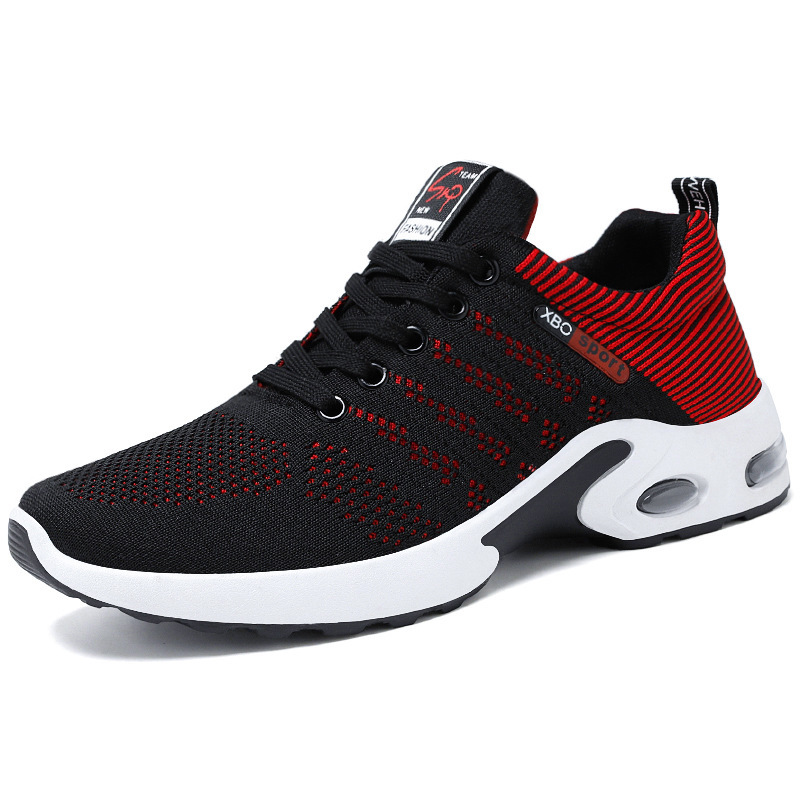 cross-border plus size men's shoes summer flyknit breathable sneakers air cushion shoes sneaks casual mesh surface shoes running shoes Item Picture