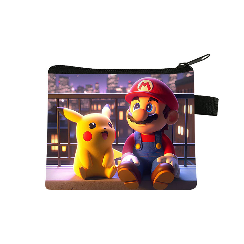 25 new pikachu printing children coin purse student portable card holder coin key storage bag polyester wallet Item Picture