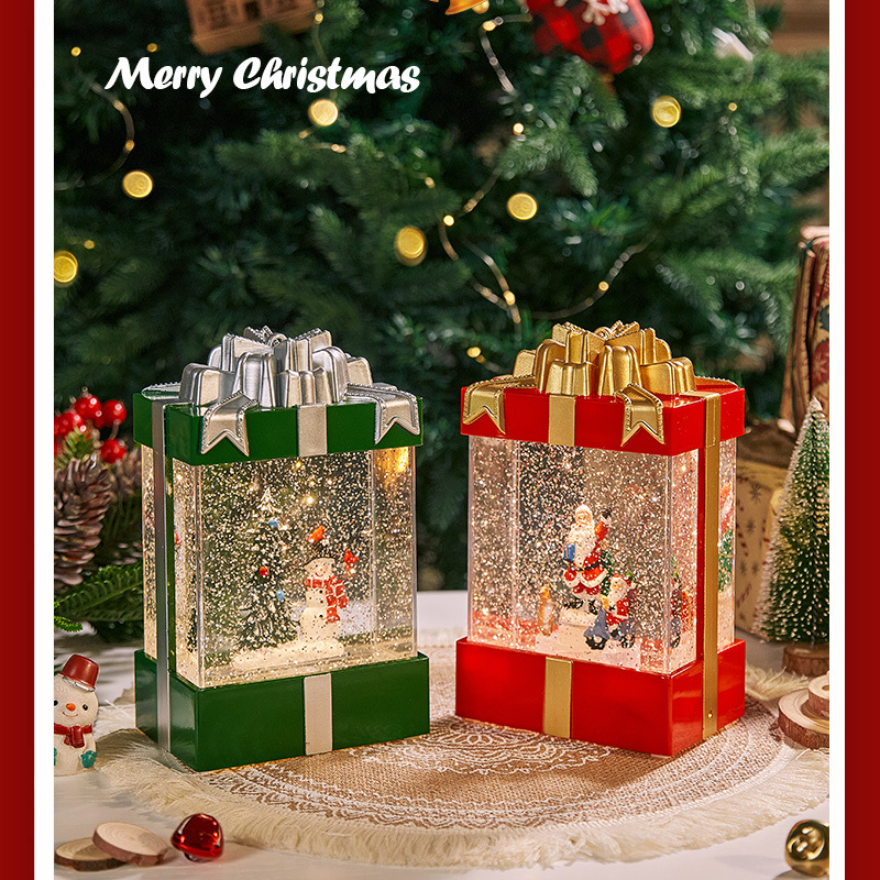 new christmas gift glowing snow music box santa claus storm lantern christmas tree decoration ornaments small night lamp Specification drawing