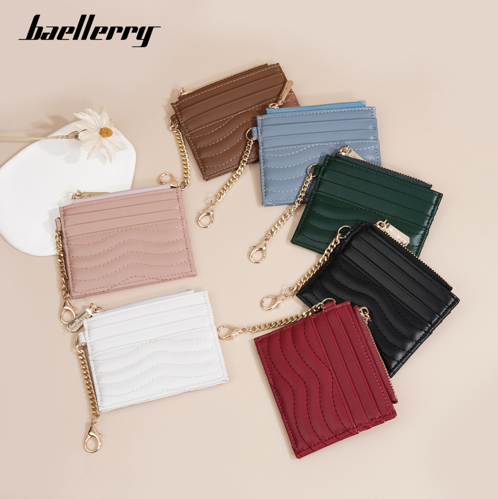 new ladies card holder baellerry cross-border quilted multiple card slots chain coin purse mini small coin purse Application Scenario