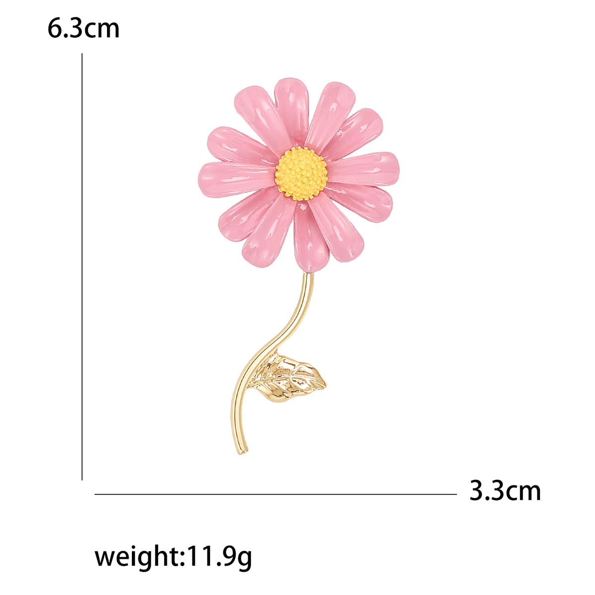 New Korean version fashionable and simple oil-dripping Daisy brooch, elegant and versatile sunflower collar pin, anti-glare pin Application Scenario