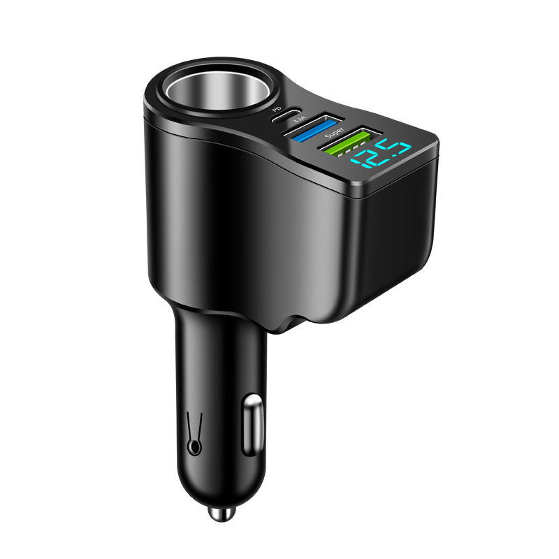 new digital display 66w car charger one for two cigarette lighter conversion multifunctional double usb mobile phone charger Application Scenario