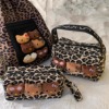 good-looking popular leopard print black leather kt portable cosmetic bag travel wash large capacity storage bag carry-on bag Specification drawing