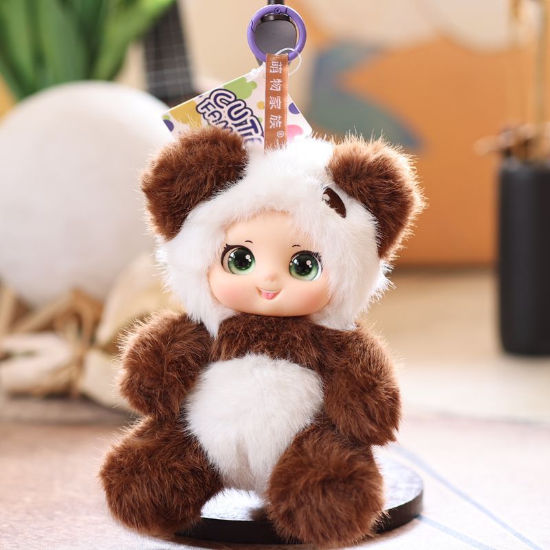 internet celebrity cute vinyl ankle biter pendant plush toy doll cartoon book bag pendant key ring doll details Picture