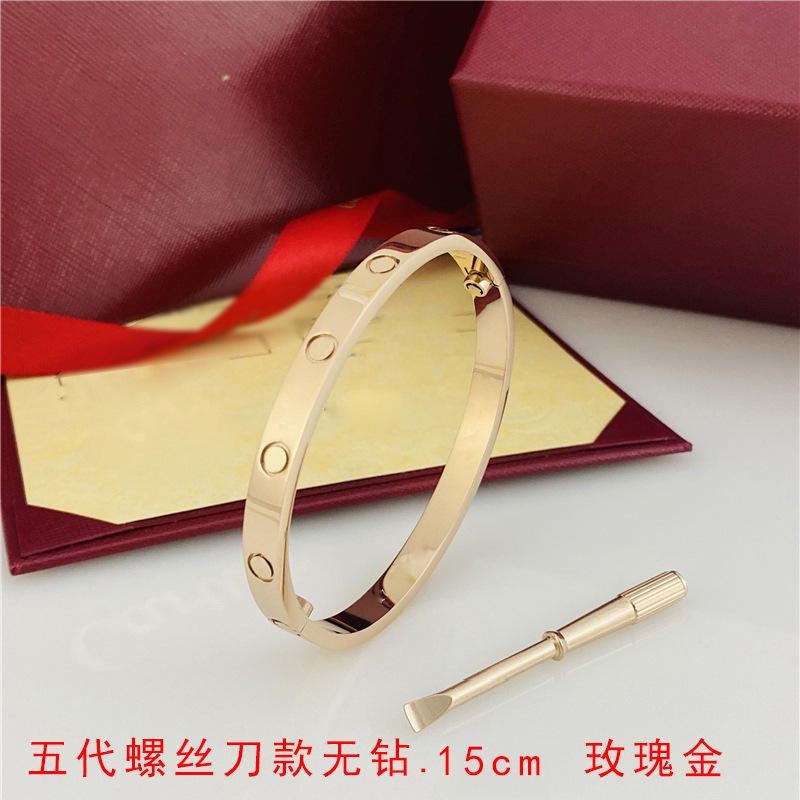 factory direct sales khaki fifth generation titanium steel screwdriver bracelet does not fade 18k couple fashion stainless steel bracelet women full figure