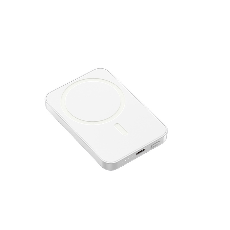 cross-border custom magsafe fast charge 20w magnetic wireless power bank ultra-thin mini bracket with line mobile power supply details Picture