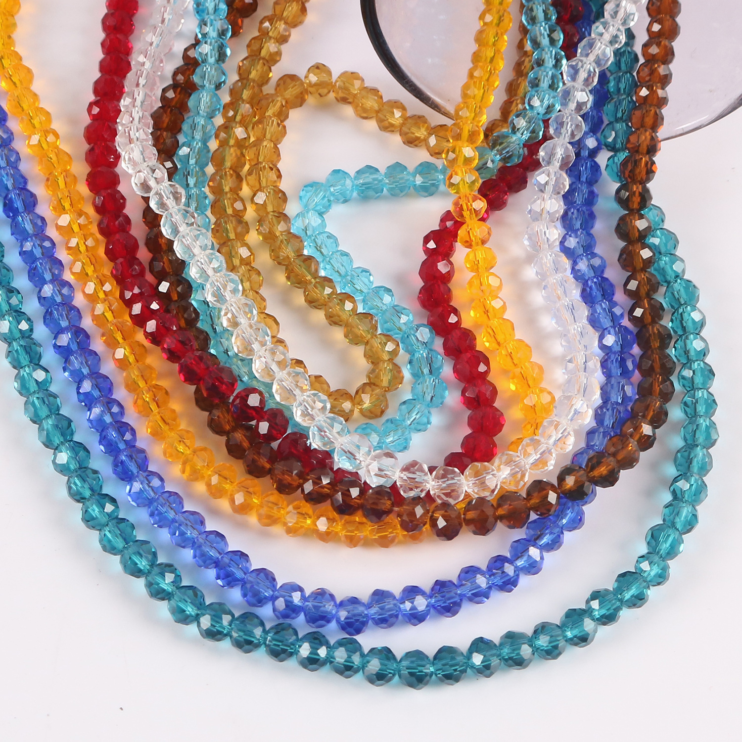 flat beads/3/4/6/8mm ornament wheel beads diy crystal beads accessories transparent ordinary color whole string details Picture