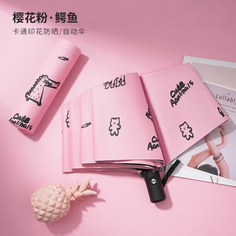 umbrella rain and rain dual-use cute painter hand-made sun protection umbrella automatic folding uv protection sun umbrella Specification drawing