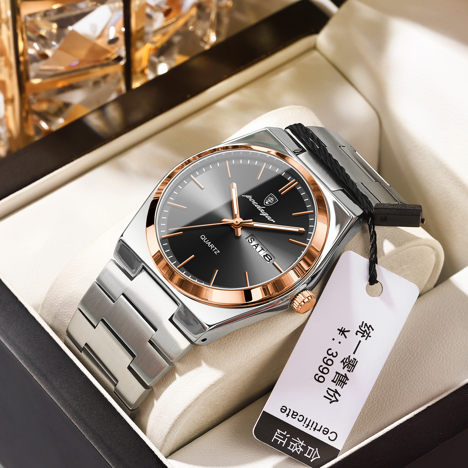 swiss brand luxury men's watch new ultra-thin waterproof quartz watch live broadcast foreign trade popular style one piece dropshipping details Picture