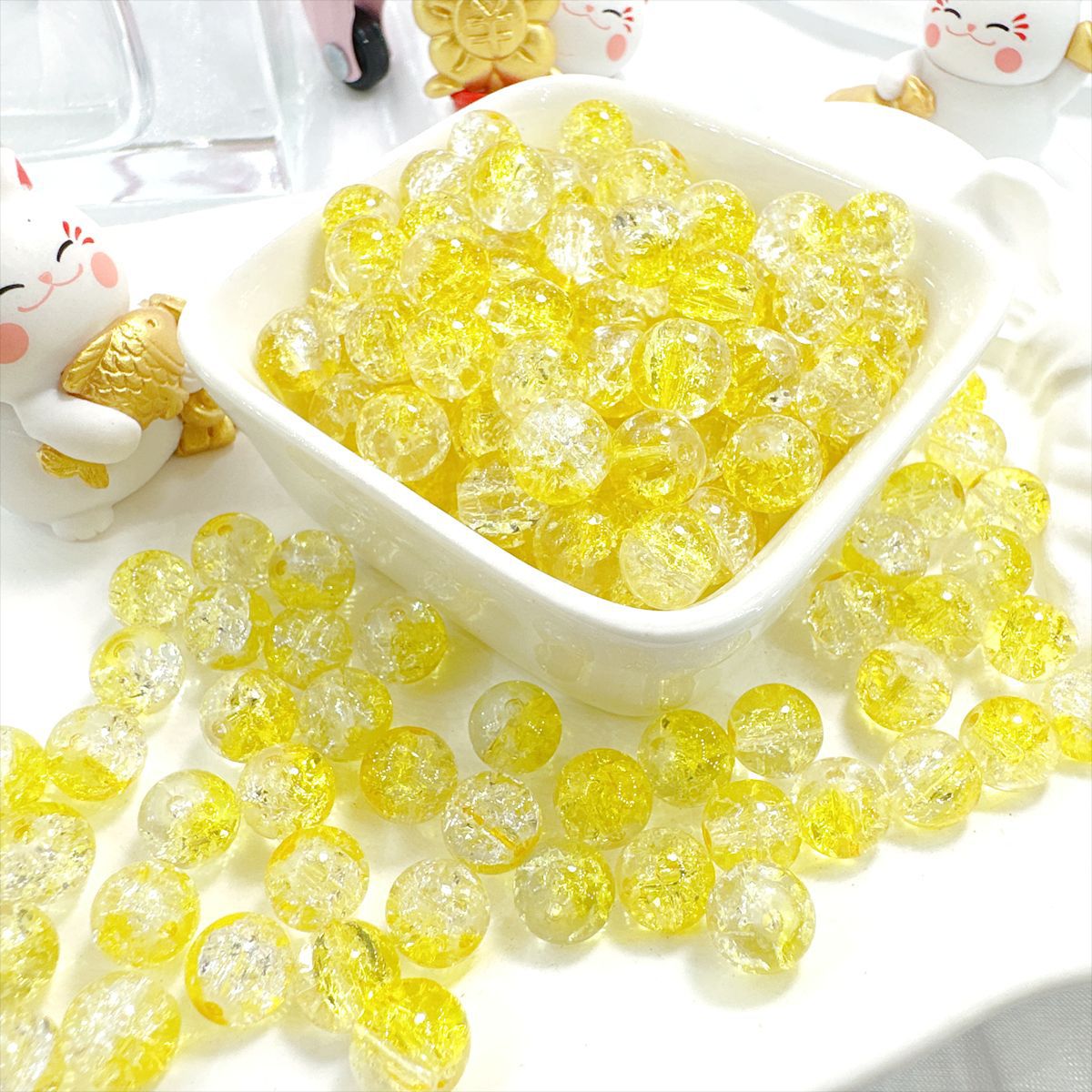10mm burst flower round beads scattered beads scattered batch glass glass bead handmade bracelet diy materials accessories beads accessories bracelet Application Scenario