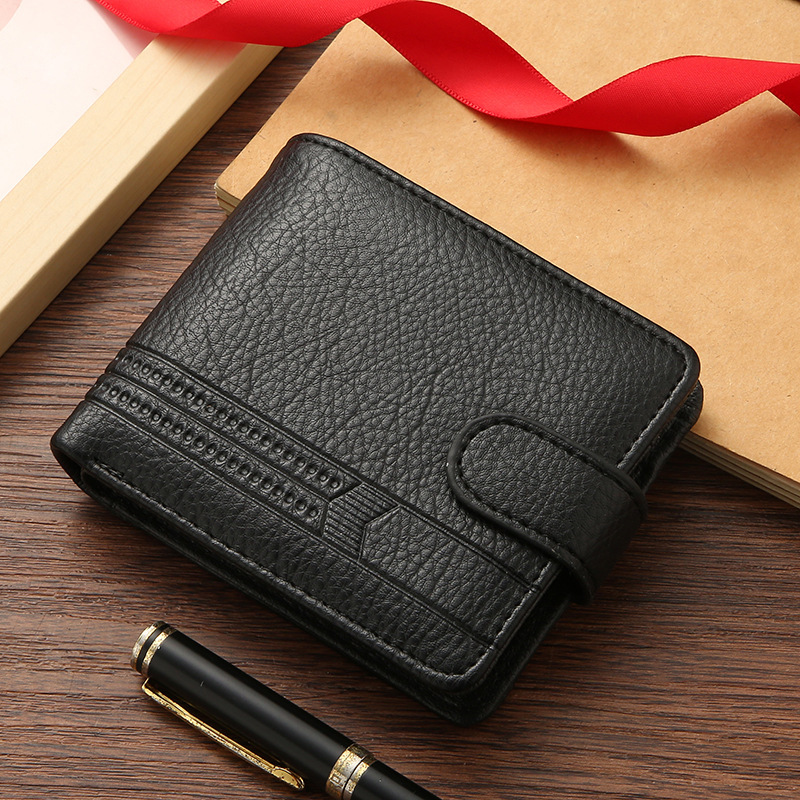 men's wallet new pu leather short foreign trade cross-border zipper hasp wallet new wallet business purse details Picture