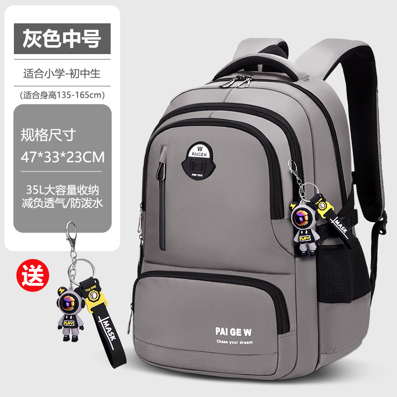 2025 new primary school junior high school schoolbag grade 3 to grade 6 large capacity lightweight spine-protective lightweight backpack Specification drawing