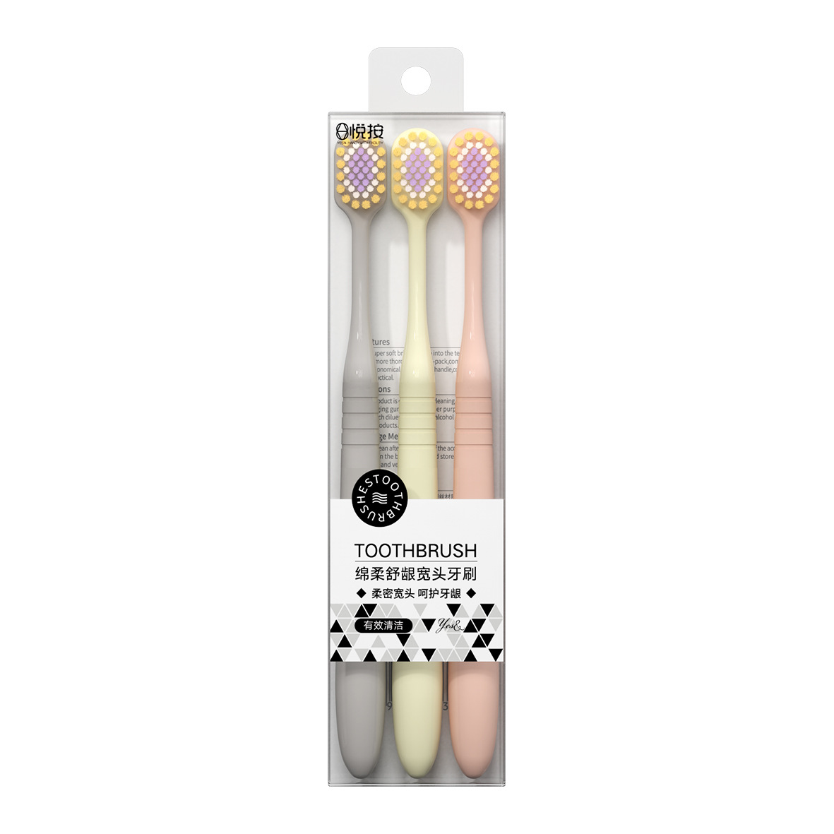 wide head soft-bristle toothbrush quality student couple adult big head home family pack department store hot sale full figure