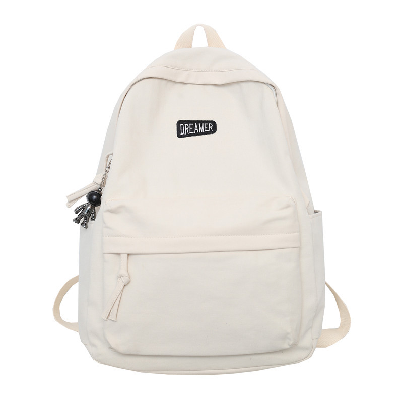 simple solid color casual large capacity backpack college students bag ins good-looking harajuku couple campus backpack Item Picture