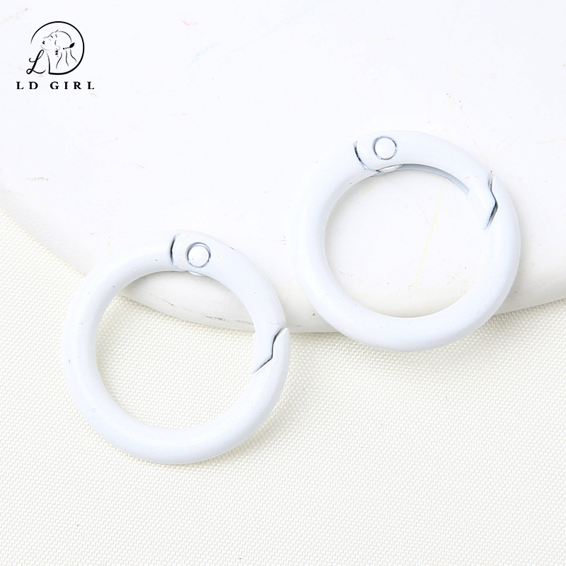 25mm color paint round spring fastener keychain diy ornament accessories spring coil book ring connection circlip full figure