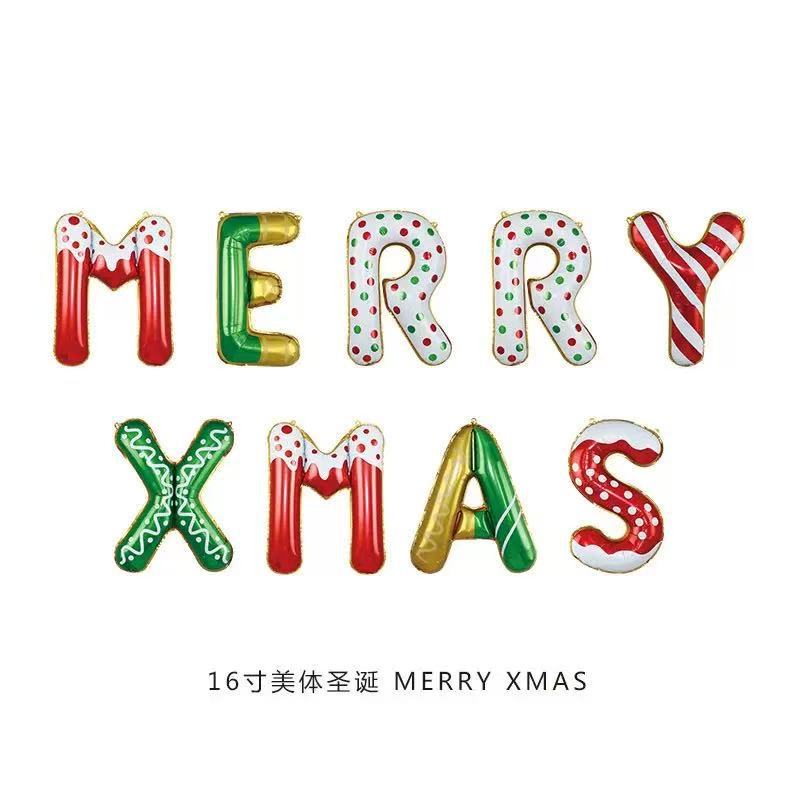 christmas happy letter aluminum balloon 16-inch merry christmas holiday party decoration props cabinet Application Scenario
