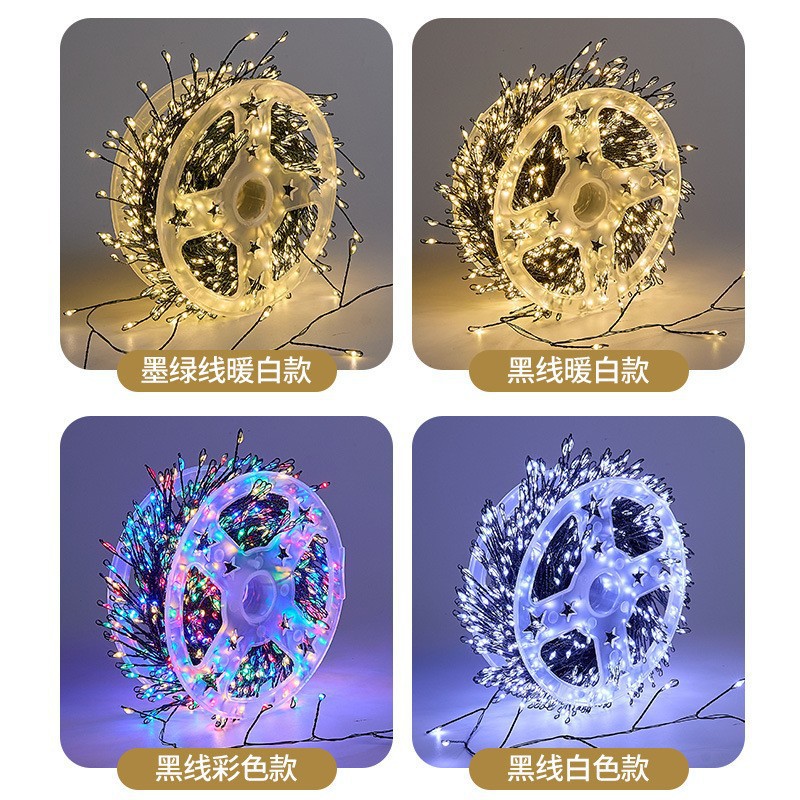 led christmas green line firecracker black centipede copper wire firecracker lighting chain outdoor courtyard decorative light christmas tree lamp full figure