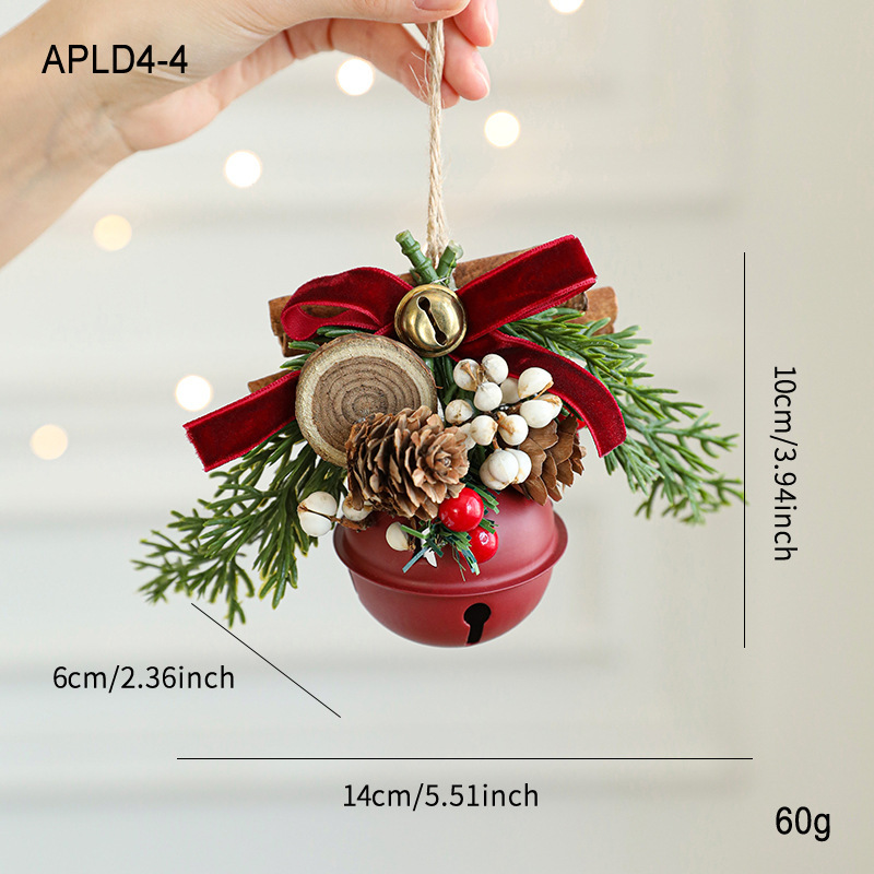 cross-border jingling bell antlers bowknot pine cone bell mixed pendant christmas tree window hanging car ornaments decoration Item Picture