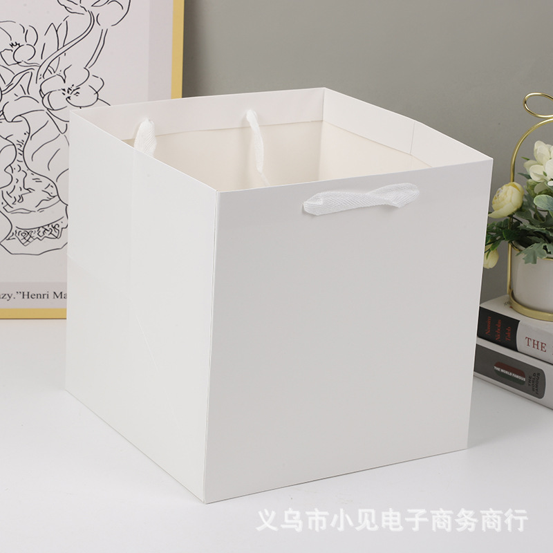 square gift bag flower handbag cake bag packing bag thickened large bouquet kraft paper bag gift bag details Picture