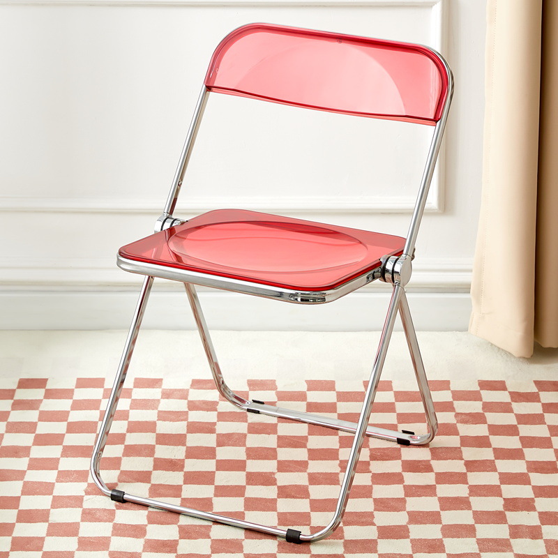 transparent folding chair industrial style dining chair ins stool fashion trending photography chair clothing store cosmetic chair plastic details Picture