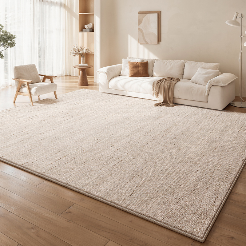 carpet living room cream style simple advanced bedroom carpet large area solid color disposable erasable light luxury waterproof floor mat Application Scenario
