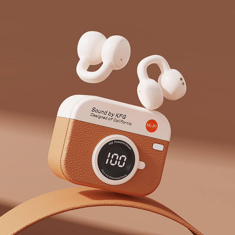 retro new clip-on bluetooth headset high sound quality ultra-long life battery sports bone conduction comfortable non in-ear full figure